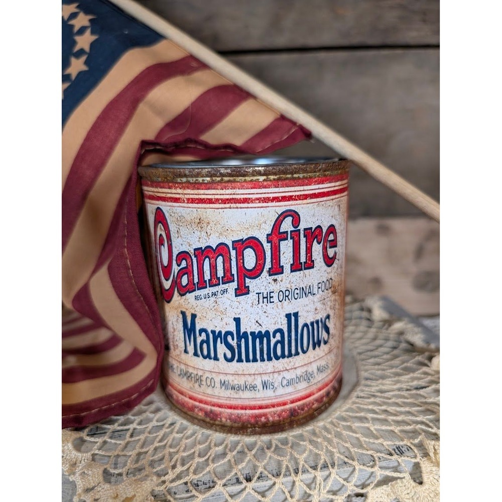 CAMPFIRE Marshmallows Rusted Can Vintage Inspired - Pint